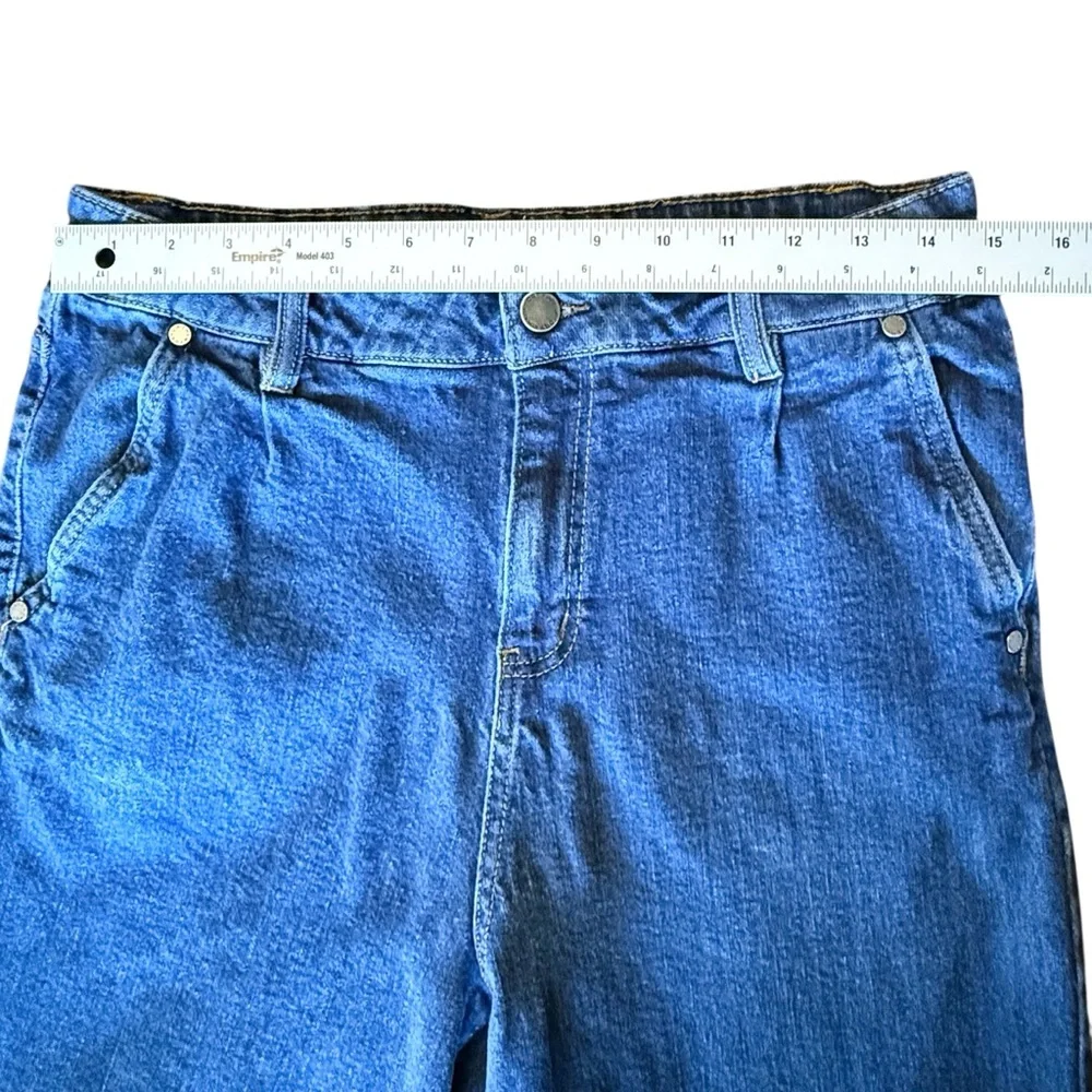 OAT New York Cropped Wide Leg Jeans – High Rise – Med Wash Women’s Size 12/31 - Picture 10 of 13